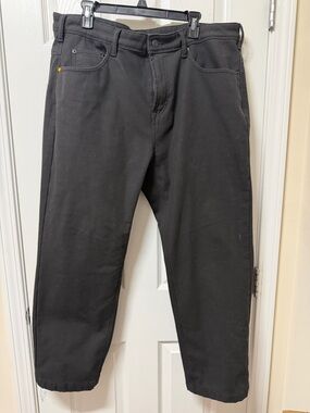 Caterpillar Black Men’s fleeced lined canvas Work Jeans
